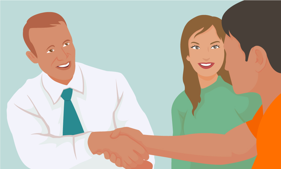 graphic of an inmate shaking hands with a lawyer